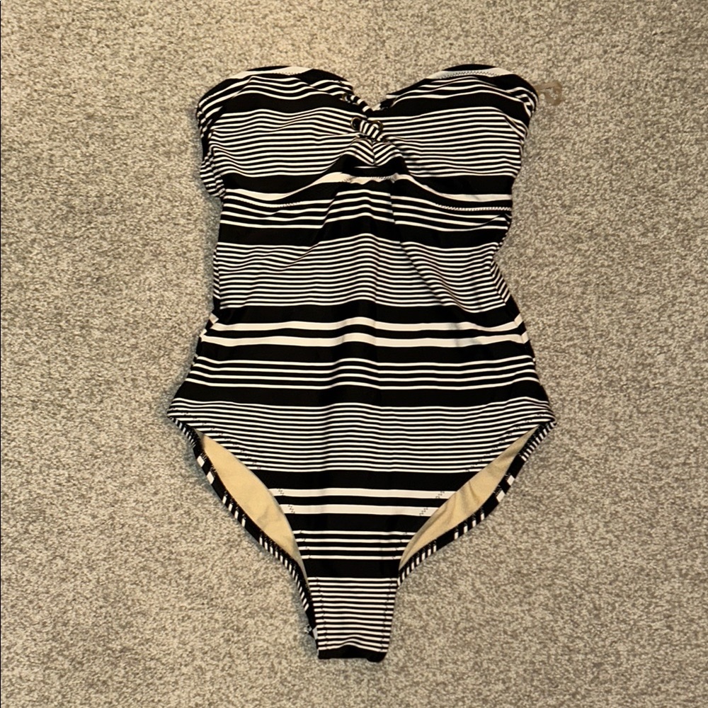 Striped Black and White Swimsuit